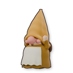 Gnome with a hair bun